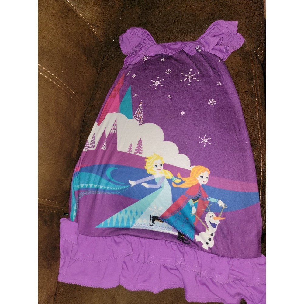 Disney store frozen night gown pajamas elsa anna‎ olaf size 9 10 - Picture 1 of 3